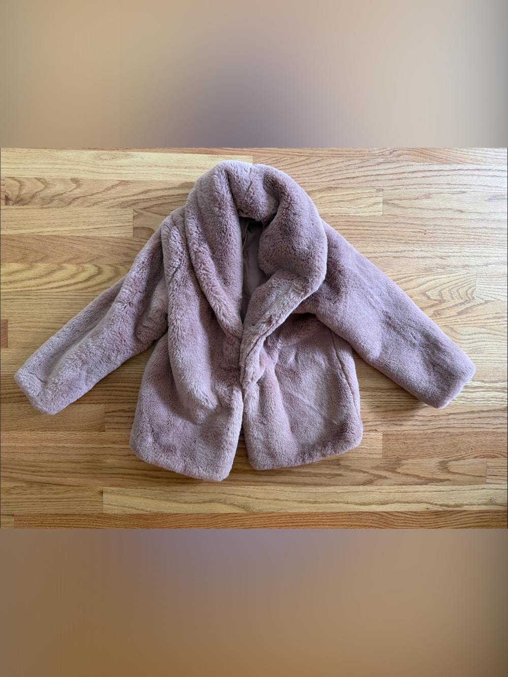 H&M Kids Plush Faux-Fur Jacket - Dusty Pink